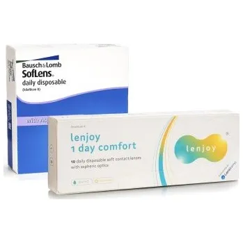 Kontaktní čočky Jednodenní kontaktní čočky SofLens Daily Disposable (90 čoček) + Lenjoy 1 Day Comfort (10 čoček) Soflens