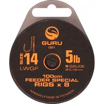 Rybářský háček Guru Tackle Návazec LWGF Feeder Rig 1m 10