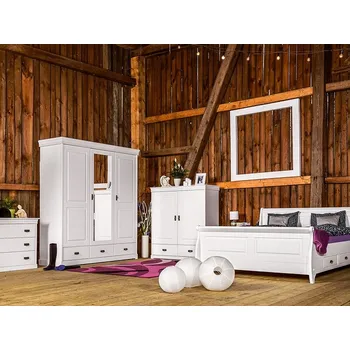 Ložnicová sestava Massivo.cz Ložnice Toskania 4D, bílá, (Postel 180x200) masiv, borovice