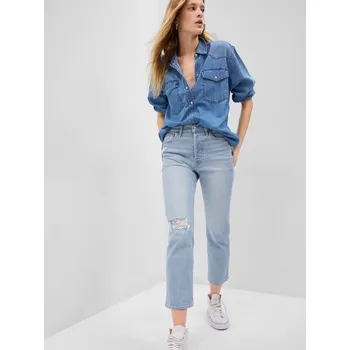 Dámské džíny GAP Džíny high rise straight Washwell - Dámské GAP modrá | šedá 2140830