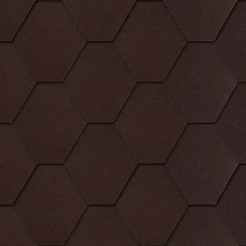 Střešní krytina Asfaltový šindel - HEXAGONAL - hnědý (samolepící asfaltový šindel šestiúhelník HNĚDÝ)