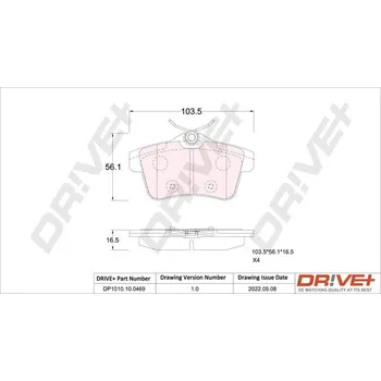 Brzdová destička Sada brzdových destiček, kotoučová brzda DRIVE+ DP1010.10.0469