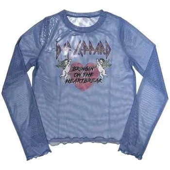Zahraniční hudba Merch Def Leppard: Def Leppard Ladies Long Sleeve T-shirt: Bringin On The Heartbreak (mesh) (x-large) XL