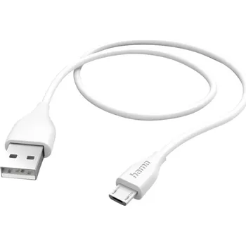 Mobilní telefon Hama Nabíjecí kabel USB USB 2.0 USB-A zástrčka, USB Micro-B zástrčka 1.50 m bílá 00201587