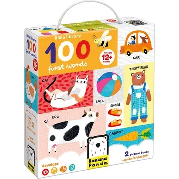 Knihovna BANANA PANDA Malá knihovna "Prvních 100 slov" 12m+