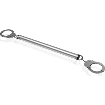 Ouch! Spreader Bar with Hand or Ankle Cuffs Silver