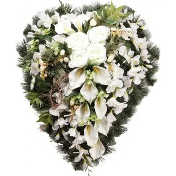 Věnec Věnec srdce borovicové 90 x 100 cm, krémová