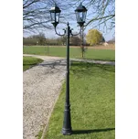 Zahradní lampa vysoká 2ramenná 230 cm tmavě zelená/černá hliník Zelená 40244