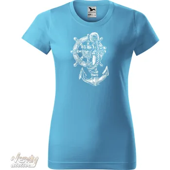 Tričko - Námořnická Kotva Barva: Tyrkysová (44), Velikost: L, Střih: Dámské