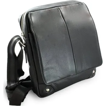 Velký černý kožený pánský crossbag 215-1918-60 + doprava zdarma
