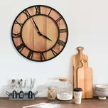 325172 Wall Clock 39 cm Brown and Black MDF and Iron Hnědá 325172
