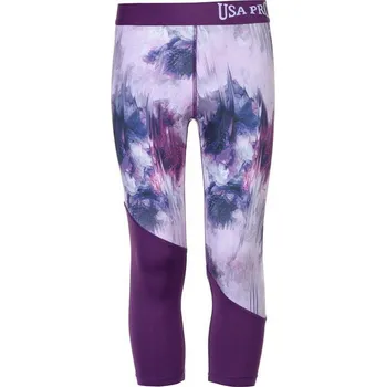 dětské legíny capri 3/4 USA PRO - PURPLE/FLORAL (USA Pro Fit Capri Gl00)