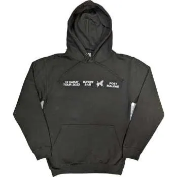 Pánská mikina Merch Post Malone: Post Malone Unisex Pullover Hoodie: Inverse Butterfly (back Print & Ex-tour) (small) S