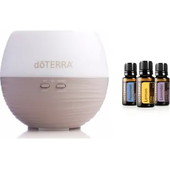Aroma difuzér DoTERRA Petal diffuser + DoTERRA Trio esenciálních olejů 3x5ml