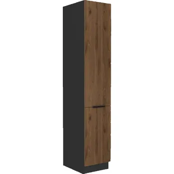 Kuchyňská linka MOB Potravinová kuchyňská skříň Tempo Kondela Monzesa 40 DK 210 2F (ořech okapi + černá)