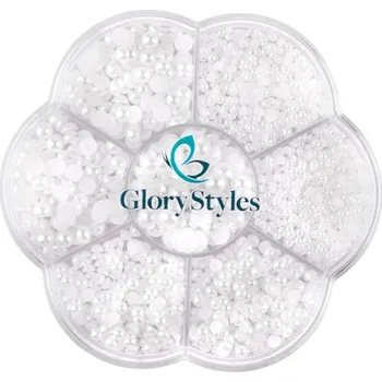 GloryStyles Dekorační perly - bílá