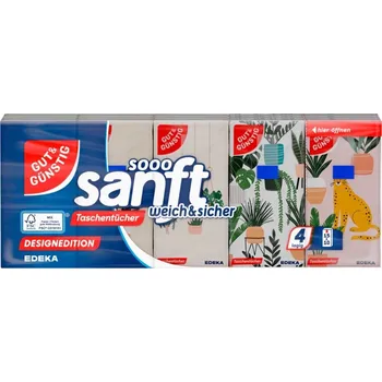 Gut & Günstig papírové kapesníky 15 x 10 ks 4-vrstvé (Dovoz: Německo)