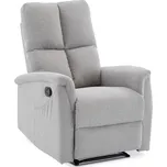 Relaxační křeslo, manuální ovládání, světle šedá látka