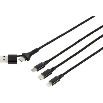Mobilní telefon Nabíjecí kabel USB USB 2.0 USB-A zástrčka, USB-C ® zástrčka, USB Micro-B zástrčka, Apple Lightning konektor, USB-C ® zás