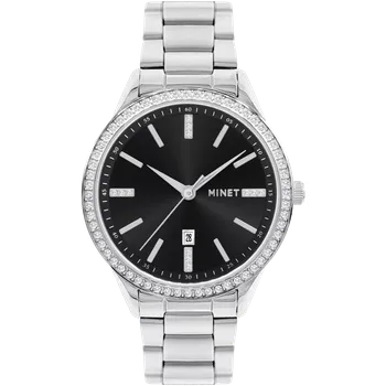 Hodinky MINET Náramkové stříbrno-černé dámské hodinky Avenue MWL5316 (POŠTOVNÉ ZDARMA!! )