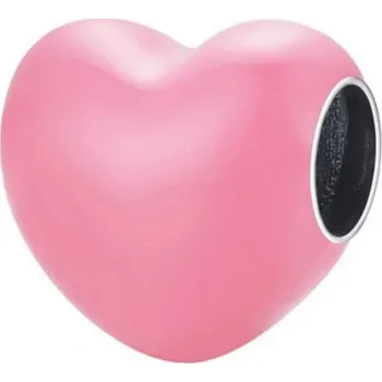 Přívěsek NUBIS® Stříbrný přívěsek korálek na náramek srdce růžové - B0581