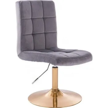 LuxuryForm DESIGN Kosmetická židle TOLEDO VELUR na zlatém talíři - tmavě šedá