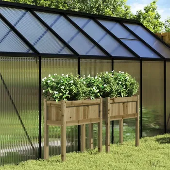 Květináč Zahradní truhlíky 2 ks s nohami impregnované borové dřevo Hnědá 837563