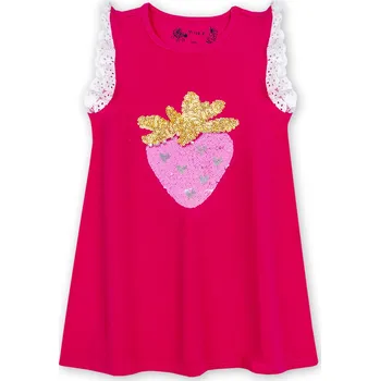 Dětská móda Dívčí triko, tílko s flitry - Wolf S2923, růžová sytě Barva: Růžová sytě, Velikost: 122