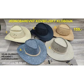 Klobouk JEDNOBAREVNÝ KOVBOJSKÝ KLOBOUK - 3