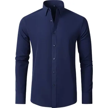 Pánská košile Pánská elastická košile Barva: Tmavě Modrá, Velikost: M