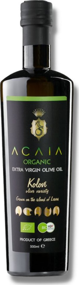 Acaia | Bio Extra panenský olivový olej ACAIA z ostrova Lesbos Objem: 500 ml delikátní jemná chuť, nízká hořkost, acidita do 0,3 %