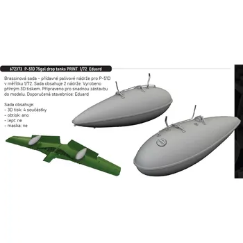 Plastikový model Eduard 1/72 P-51D 75gal drop tanks PRINT (EDUARD)