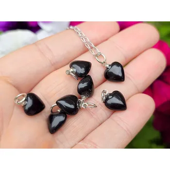 Přívěsek Přívěsek onyx mini srdce bižuterní úchyt