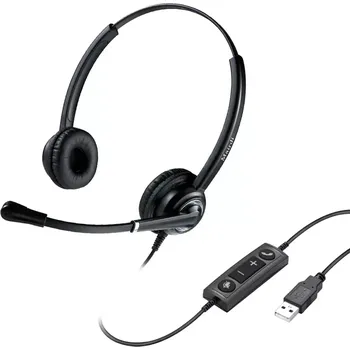 Sluchátka WELL Mairdi MRD-612D USB, náhlavka, dvouušní