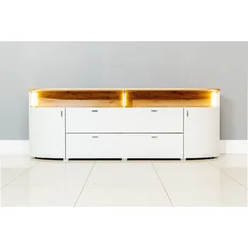 Televizní stolek ANISE TV komoda 2D2S, dub coast evoke/světle šedá +možnost VÝNOSU + vyzvednutí ZDARMA