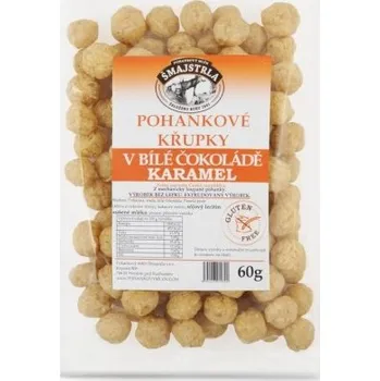 Slaná pochutina POHANKOVÉ KŘUPKY BÍLÁ ČOKOLÁDA KARAMEL 50g ŠMAJSTRLA ŠMAJSTRLA