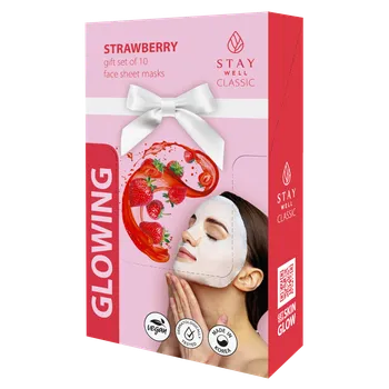Pleťová maska Stay Well Glowing pleťová maska s jahodovým extraktem, 10 ks/1 bal.