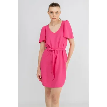 Dámské šaty Jacqueline de Yong JDY dámské lněné šaty Say fuchsiové Velikost: XS