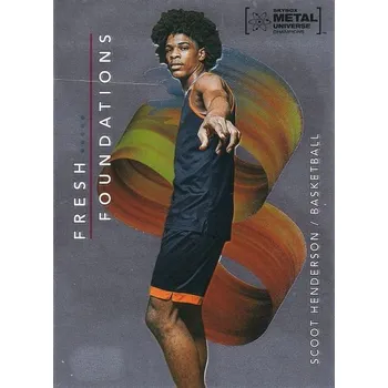 Sběratelský sportovní předmět insert RC karta SCOOT HENDERSON 21-22 Metal Universe Champions Fresh Foundations číslo FF23