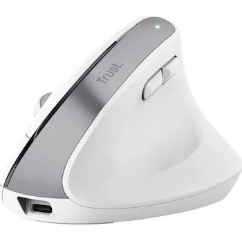Myš TRUST myš Bayo+ Ergonomická vertikální myš, Bezdrátová, bílá