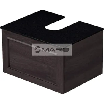 Koupelnový nábytek Smart50 Grifel Skříňka pod umyvadlovou mísu s 1 zásuvkou, s výřezem U, závěsná, 59 x 36,2 x 50 cm, tmavě hnědá, GRIF1 60 1Z 212