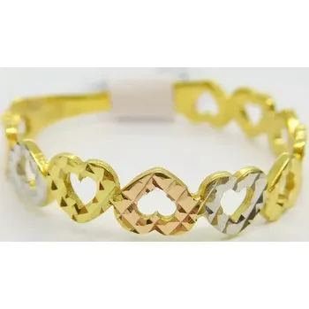 Prsten Klenoty Budín Dámský zlatý prsten ze tří barev zlata 585/1,15gr vel. 58 01359 (Klenoty Budín Dámský zlatý prsten ze tří barev zlata 585/1,15gr vel. 58 01359)