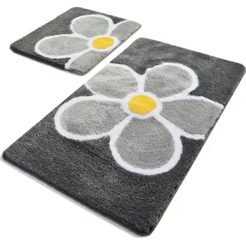 Koupelnová předložka Sada 2 kusů koupelnových předložek Flower šedá