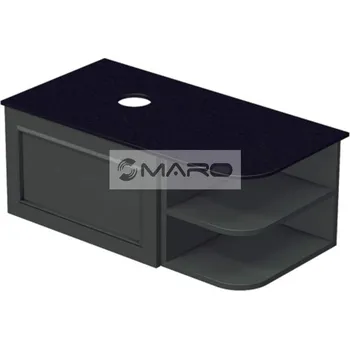 Koupelnový nábytek Smart50 Grifel Skříňka pod umyvadlovou mísu, s 1 zásuvkou, s výřezem O, závěsná, odklad P, 91,5 x 36,2 x 50 cm, zelená, GRIF2 90 1Z RAD P 408