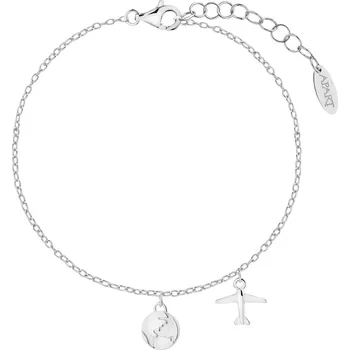 Náramek Stříbrný náramek - letadlo, planeta - AP537-9488