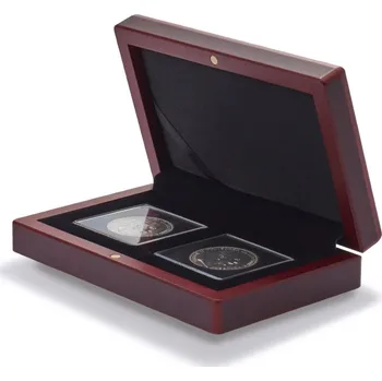 Obal pro sběratelský předmět Leuchtturm - Mahagonová etuje pro 2 kapsle Quadrum