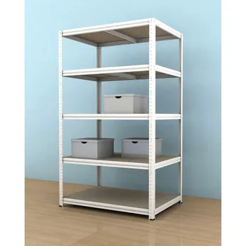 Dílenský regál Kovový regál Futur 1800x1200x600/5, bílá, 200 kg/pol. (bíla, 5 výztuh)