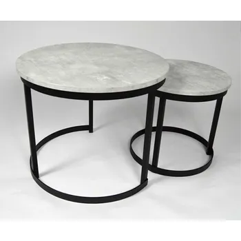 Konferenční stolek ArtSft Sada konferenčních stolků ANIA II | černá podstava / beton