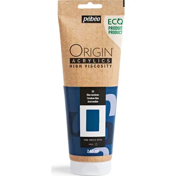 Vodová barva Akrylová barva Pébéo Origin Acrylics - 20 Cerulean Blue Objem: 240 ml