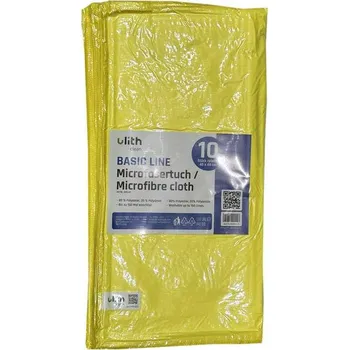 Utěrka utěrka z mikrovlákna 400x400 mm Ulith Basic - žlutá (10 ks/balení)